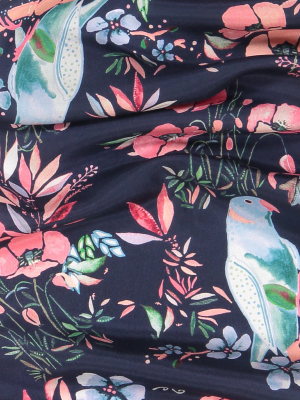 Parakeet Floral Silk Oblong