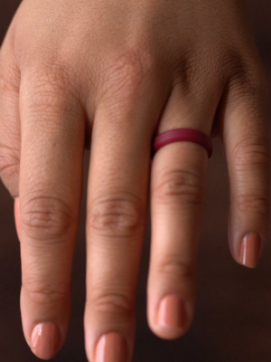 Bevel Thin Silicone Ring - Oxblood