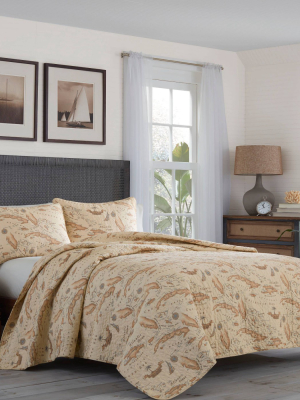 Bahama Map Quilt & Sham Set Beige - Tommy Bahama