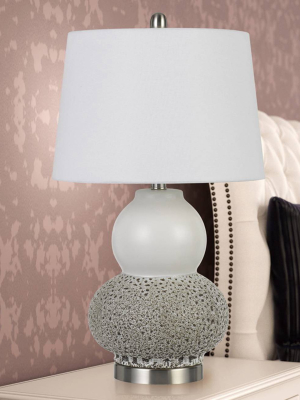 24" Aigio Ceramic Pair Of Table Lamp Beige - Cal Lighting