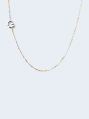 "g" Alphabet Letter Necklace In Yellow Gold