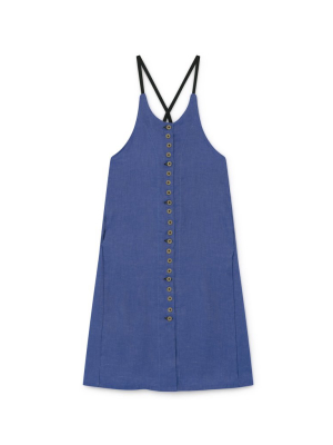 Little Creative Factory Soft Denim Apron Dress - Blue