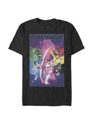 Men's Power Rangers Rainbow Poster T-shirt