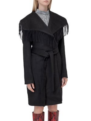 Lauren Ralph Lauren Fringed Tie-waist Coat