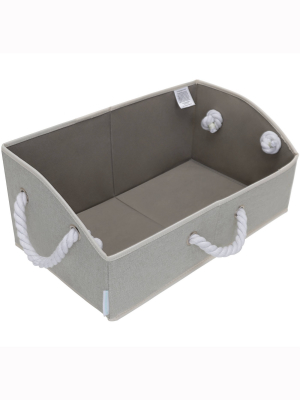 Storageworks Set Of 2 Fabric Storage Bins With Cotton Rope Handles And Low Front Wall Comfort