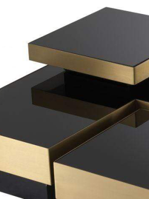 Eichholtz Nio Coffee Table - Set Of 4 - Black & Gold