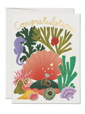 Clam Shell Congrats Wedding Card