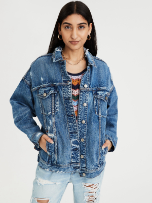 Ae Denim Destroyed Boyfriend Jacket