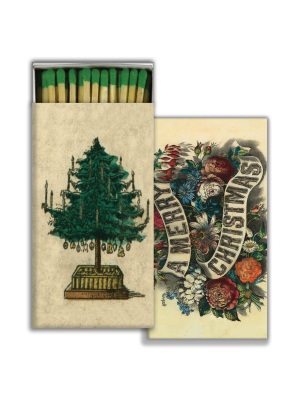 Matches - Holiday Tree & A Merry Christmas - Green