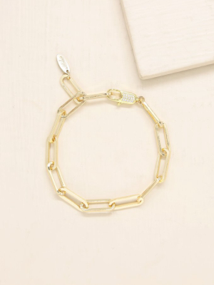 Interlinked 18k Gold Plated Chain Bracelet