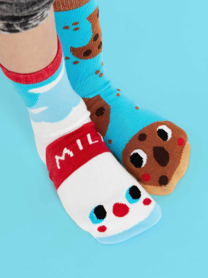 Pals Socks Kids Collectible Mismatched Socks- Milk & Cookies