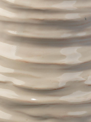 Jamie Young Large Marine Vase In Pearl Cream Ceramic