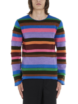 Comme Des Garçons Shirt Striped Knitted Pullover