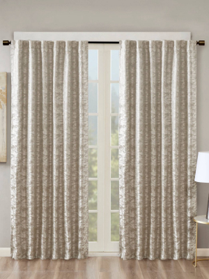 95"x50" Aurora Jacquard Blackout Curtain Panel Gray/silver