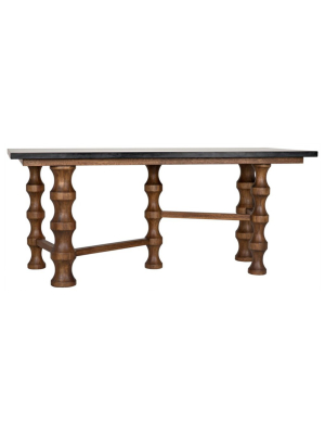 Noir Creo Desk - Dark Walnut W/ Stone Top