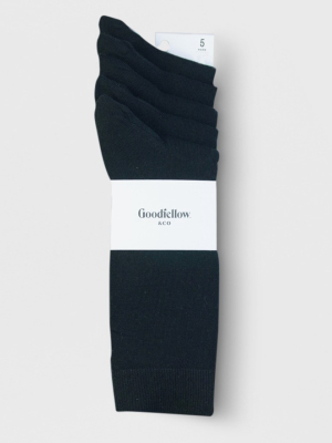 Men's Flat Knit Dress Socks 5pk - Goodfellow & Co™ Black 10-13