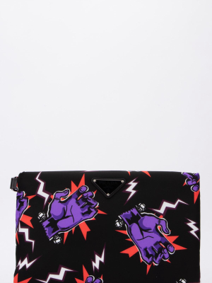 Prada Frankenstein Hands Printed Pouch