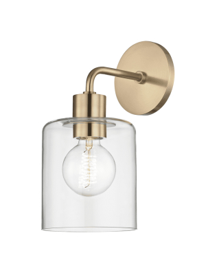 Neko 1 Light Wall Sconce - Aged Brass