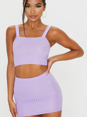 Lilac Mini Rib Skirt