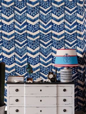 Turkish Ikat Wallpaper In Indigo From The Sundance Villa Collection By Mind The Gap