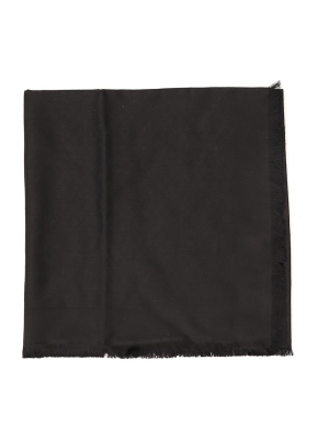 Saint Laurent Frayed Logo Jacquard Scarf