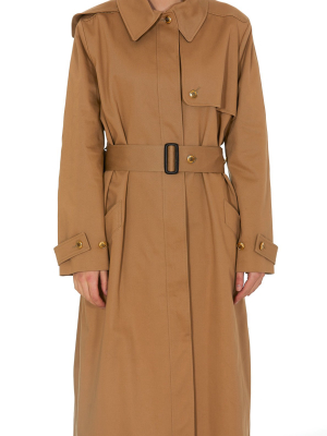 Givenchy Contrast Stripe Belted Trench Coat