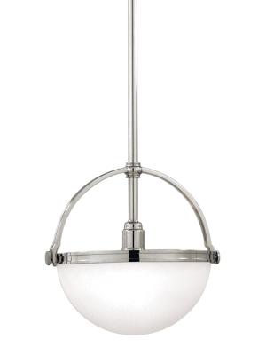 Hudson Valley Lighting Stratford Pendant - Polished Nickel & Opal Matte