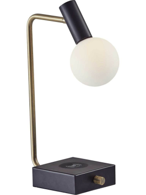 Wiltshire Wireless Charge Desk Lamp Black/brass