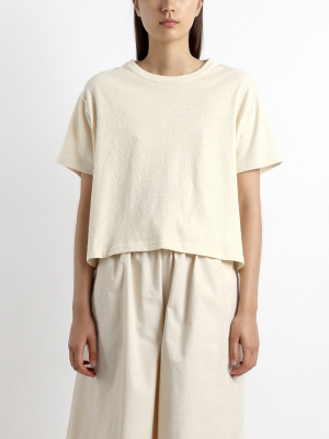 Signature Textured Linen Tee - Off-white