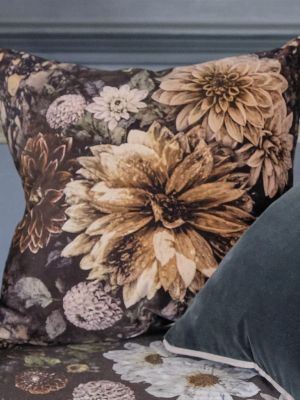 Dahlia Noir Slate Decorative Pillow By Designers Guild