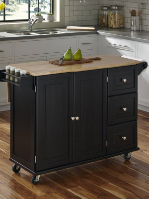 Liberty Kitchen Cart With Stainless Steel Top Black - Home Styles