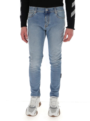 Off-white Diag Print Skinny-fit Jeans