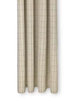 Chambray Shower Curtain Grid Sand