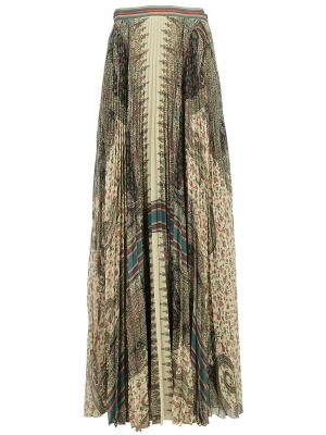 Etro Pleated Paisley Print Skirt