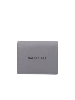 Balenciaga Logo Print Compact Wallet