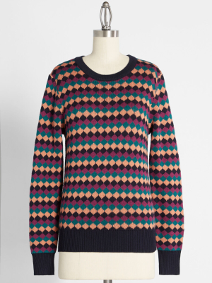 Not Your Grandma's Argyle Pullover Sweater