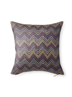 Plum Chevron Kuba Cloth - Throw Pillow