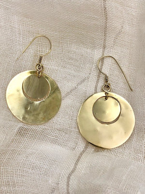 Hammered Circle Bombshell Earrings