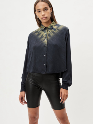 Cropped Jude Blouse / Mineral Tie Dye