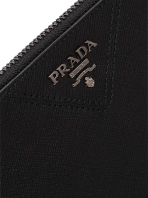 Prada Logo Plaque Clutch Bag