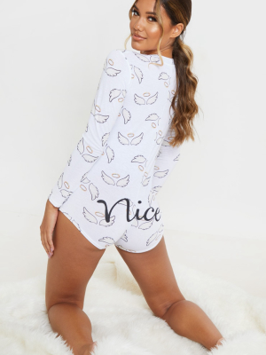 White Nice Pj Romper