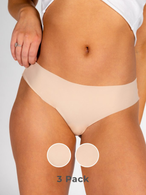 The Smooth As Butter | Light Nude Seamless Thong 3 Pack