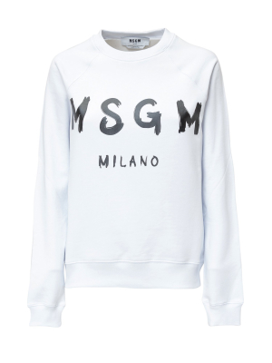 Msgm Logo Painting Print Sweatshirt