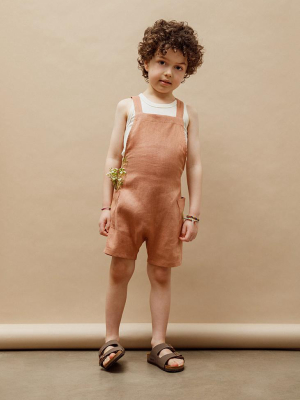 Gabriel Short Overalls - Baked Clay