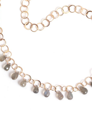 11 Drop Labradorite Handmade Chain Necklace