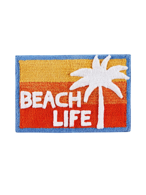 20" X 30" Paradise Beach Bath Rug Red/blue - Saturday Knight Ltd.