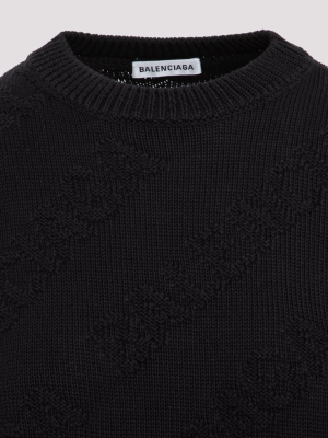 Balenciaga Oversized Logo Intarsia Jumper