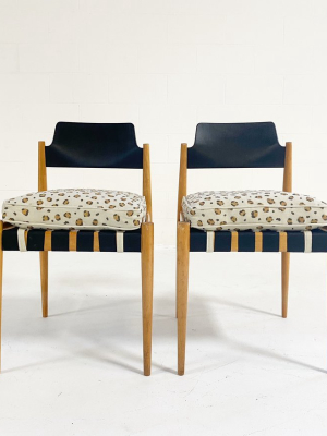 Se 120 Chair With Custom Chelsea Textiles 'snuggle' Leopard Cushions, One Chair Available