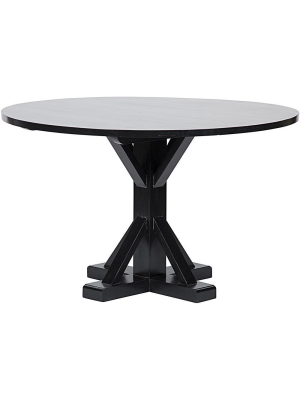 Noir 48" Criss-cross Hand Rubbed Black Round Table