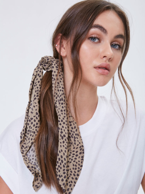 Cheetah Print Bow Scrunchie